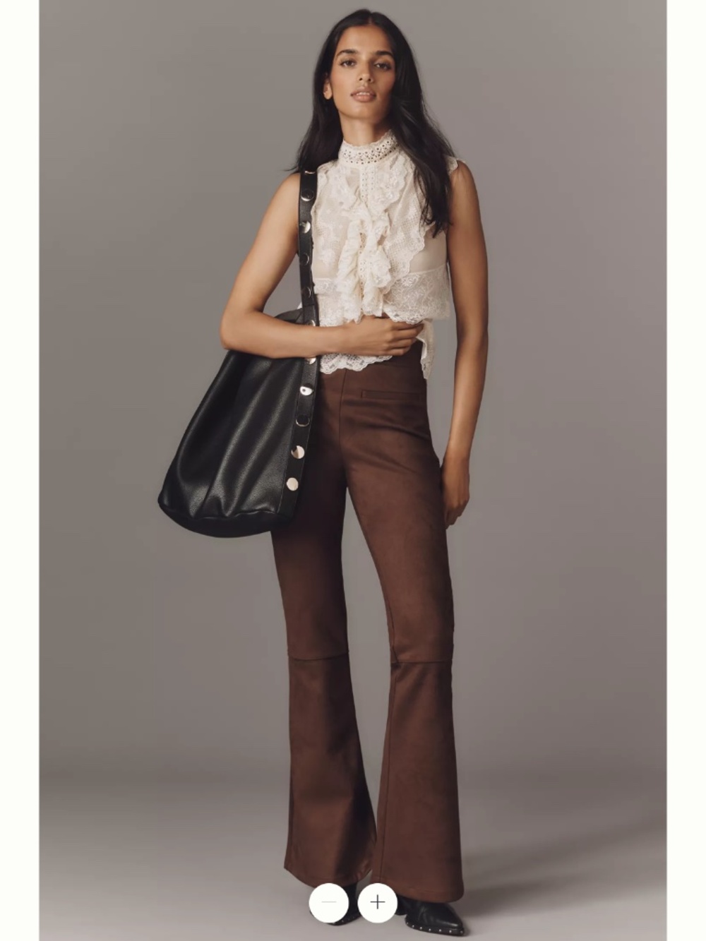 By Anthropologie Faux-Suede Flare Pants